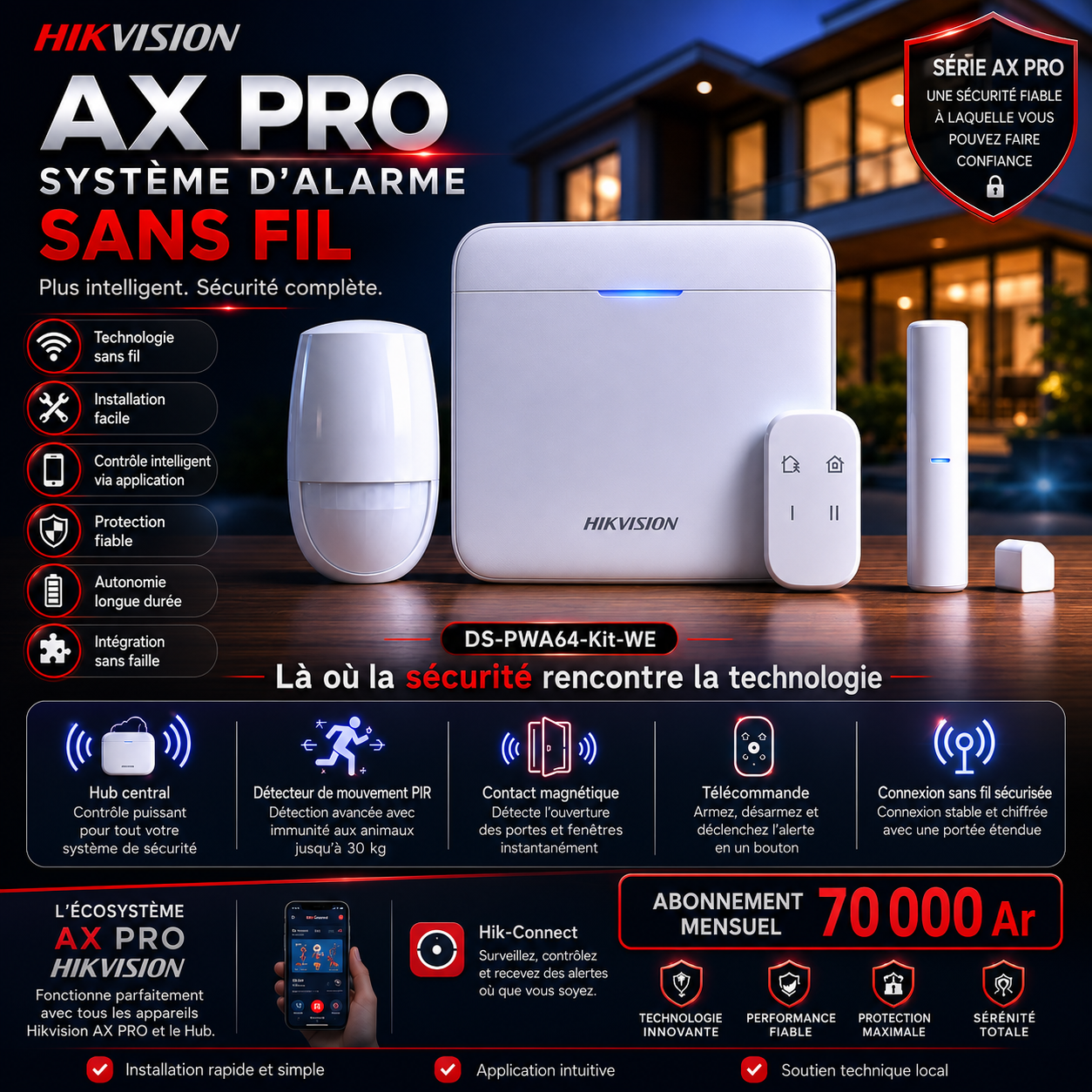 Hikvision AX PRO — système d’alarme sans fil